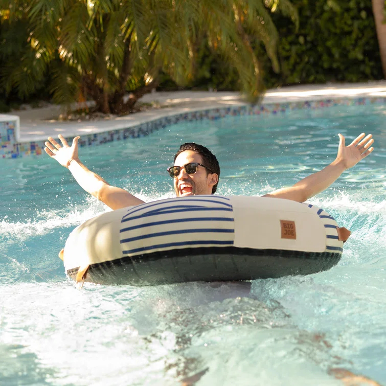 Big Joe Lux Ring Premium Pool Float, Cape Stripe, Durable UV Protected