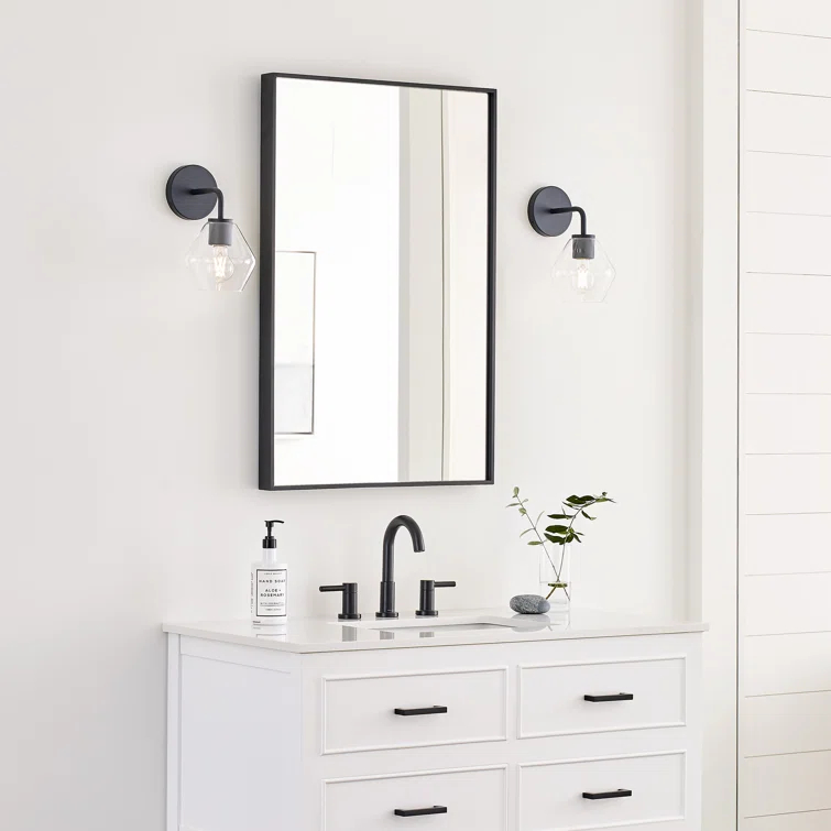 Rooks Single Light Glass Steel Dimmable Armed Sconce