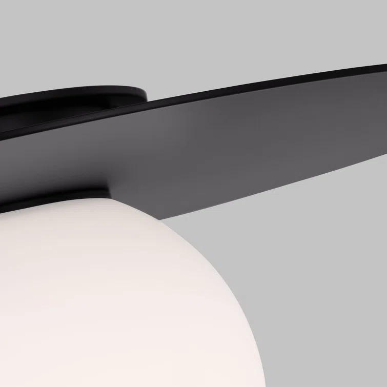 Midnight Black and Milk White Glass Globe Flush Mount Light
