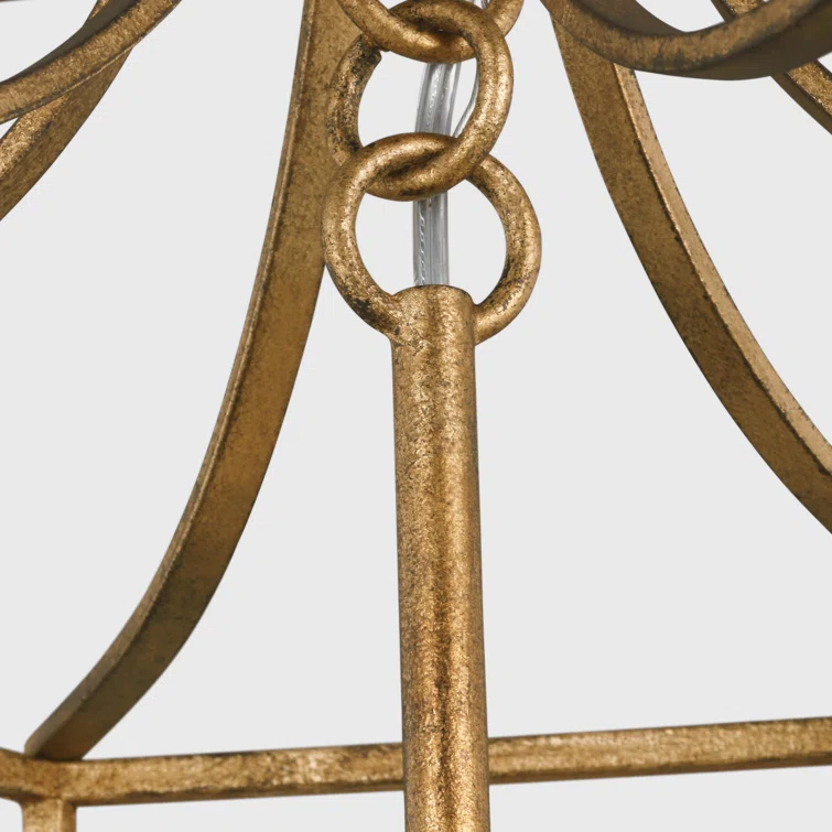 Antique Gild Bronze Drum Lantern Chandelier 27"x17"