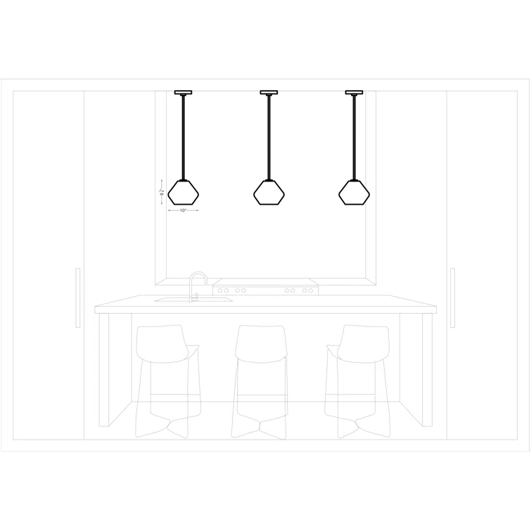 Rooks Single Light Glass Dimmable Pendant