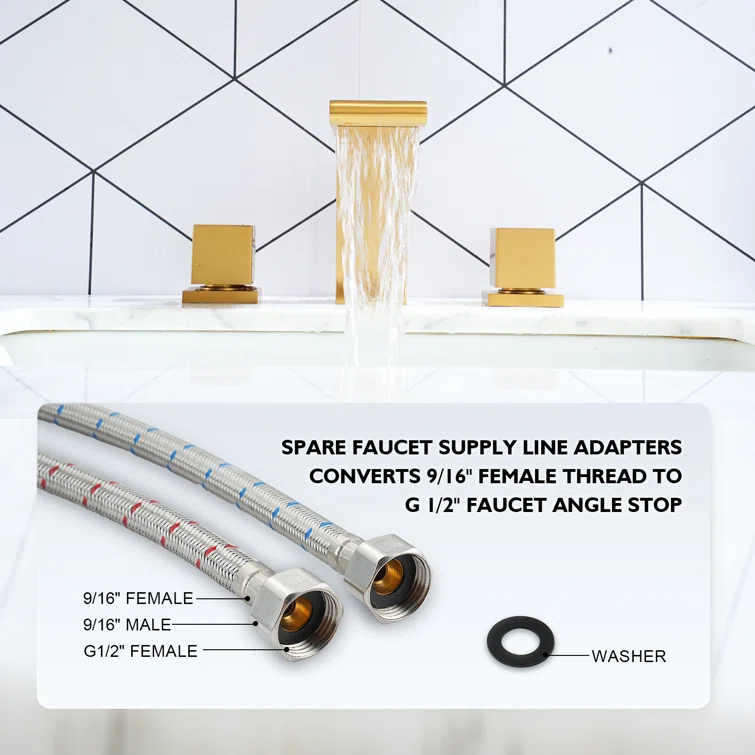 Widespread Faucet 2-Handle Bathroom Faucet with 3 Holes and Pop Drain