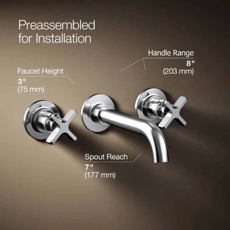 Castia by Studio McGee Wall-Mount Bathroom Sink Faucet Trim 1.2 GPM