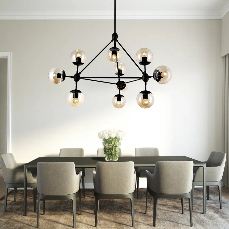Wrought Studio™ Parente 10 - Light Dimmable Sputnik Modern Linear Chandelier