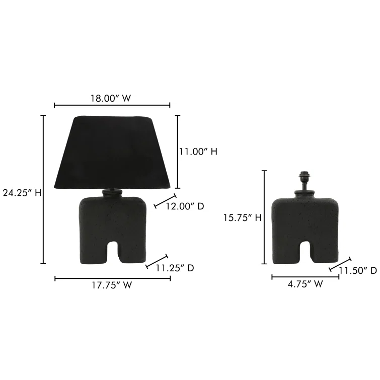 Yara Black EcoMix Arc Table Lamp