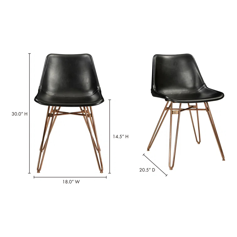 Gingerich 18'' H Genuine Leather Upholstered Side Chair
