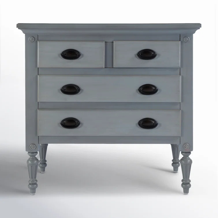 Easterbrook 31.5 in. W Wood 4 Drawer Accent Storage Chest - Gray