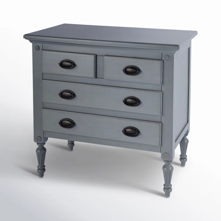Easterbrook 31.5 in. W Wood 4 Drawer Accent Storage Chest - Gray
