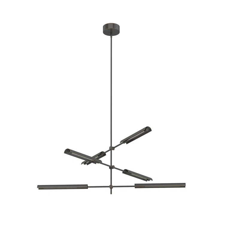 Astrid 6 - Light Dimmable LED Sputnik Modern Linear Chandelier