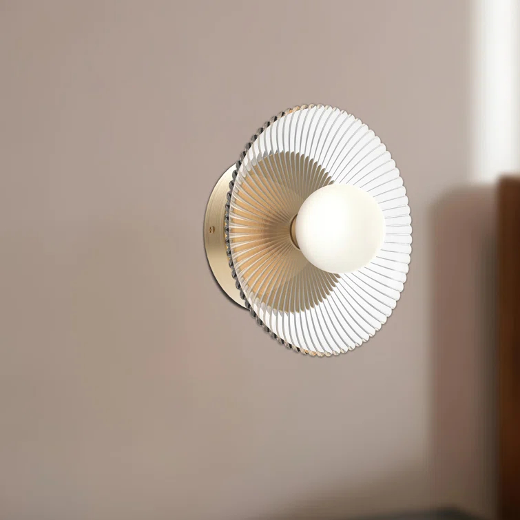 Hera Single Light Glass Dimmable LED Armed Sconce
