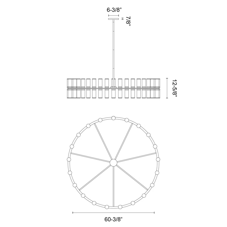 Revolve 42 - Light Dimmable Wagon Wheel Chandelier