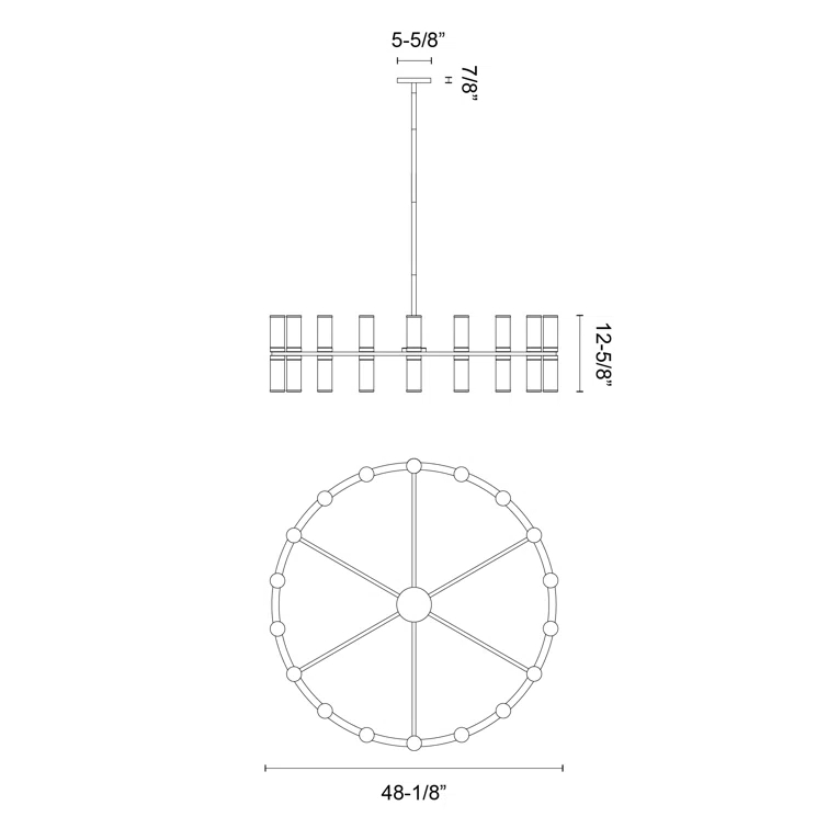 Alora Lighting Revolve 36 - Light Dimmable Wagon Wheel Chandelier