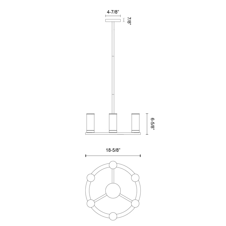 Revolve 6 - Light Dimmable Wagon Wheel Chandelier