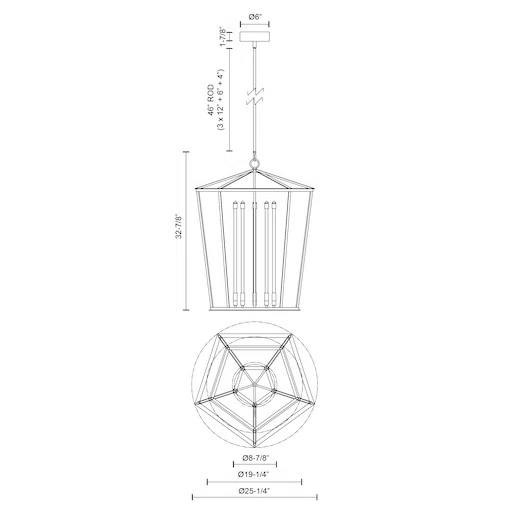 Urban Bronze Glass 5-Light LED Chandelier