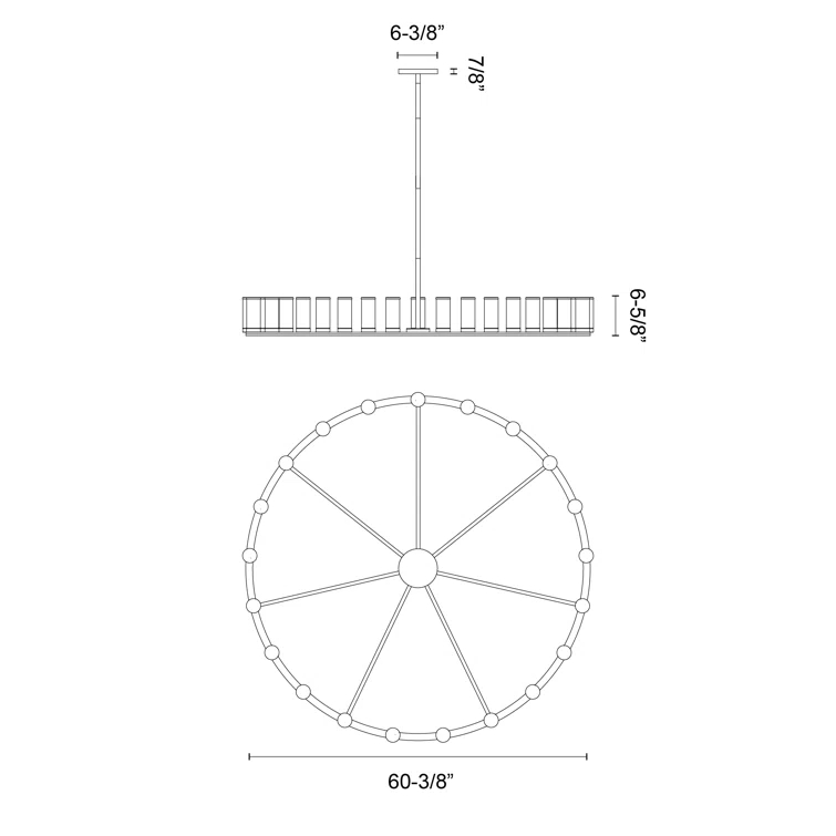 Revolve 21 - Light Dimmable Wagon Wheel Chandelier