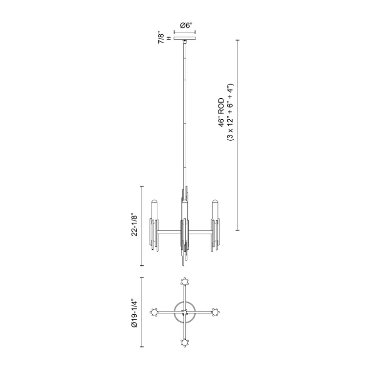Torres 4 - Light Modern Linear Chandelier