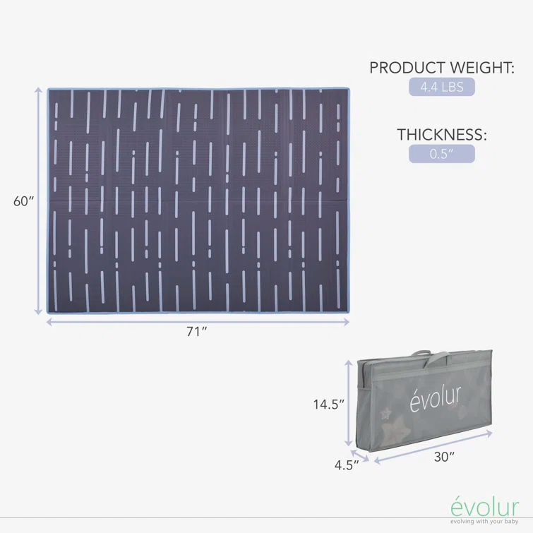 Evolur Cozycush Reversible Non-toxic Baby Kids Playmat|| Foldable Large Thick Foam Crawling Playmats For Toddlers|waterproof Portable Playmat For Babies | Yoga/picnic/game Mat|indoor/outdoor
