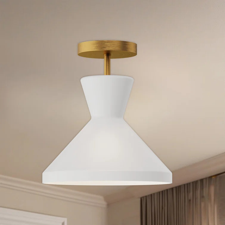 Davana Single Light Glass Semi Flush Mount