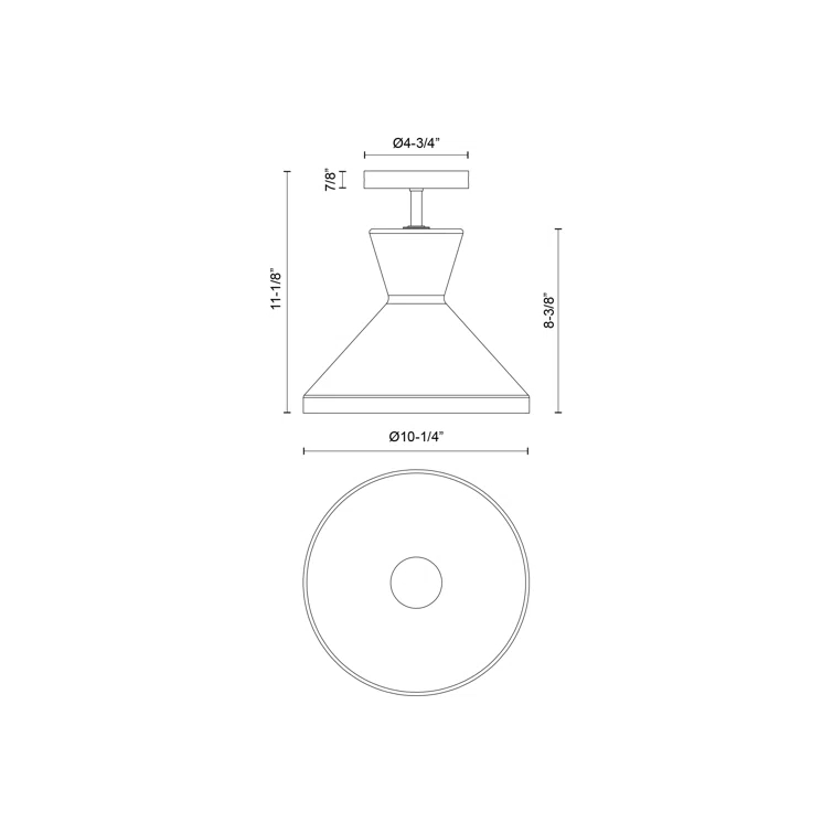 Davana Single Light Glass Semi Flush Mount