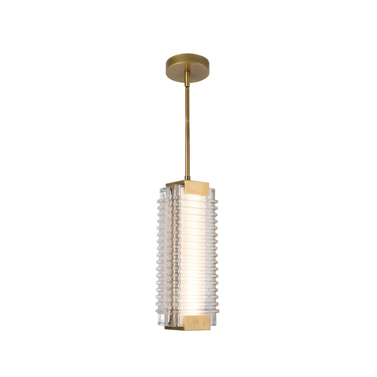 Alai Ribbed Glass LED Pendant
