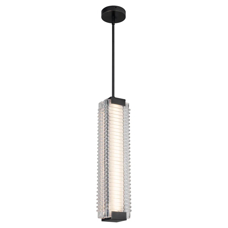 Alai Ribbed Glass LED Pendant