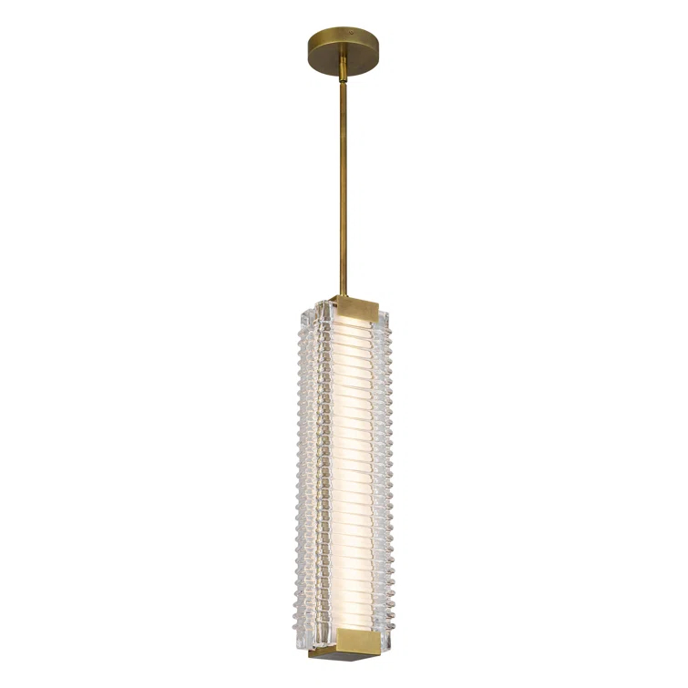 Alai Ribbed Glass LED Pendant
