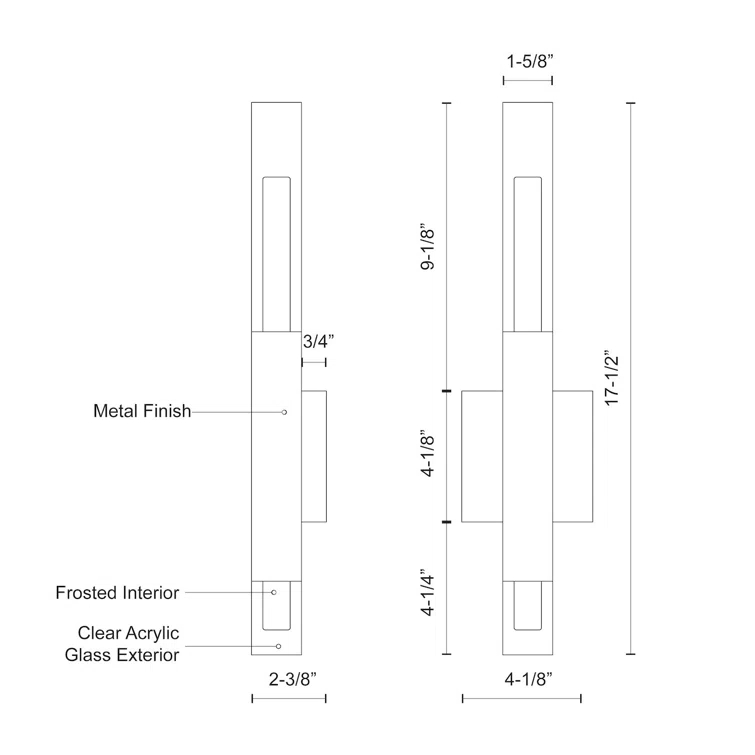 Martelo Steel LED Armed Sconce