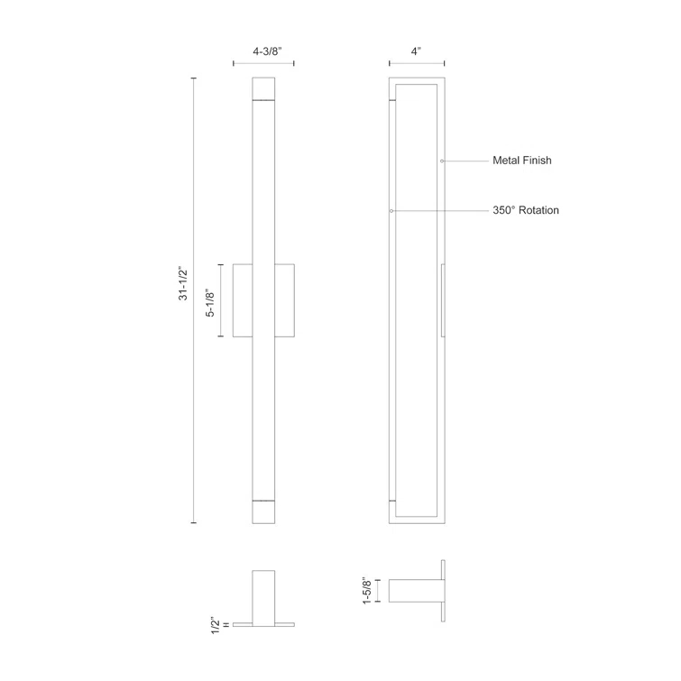 Swivel Brushed Nickel Dimmable LED Wall Sconce