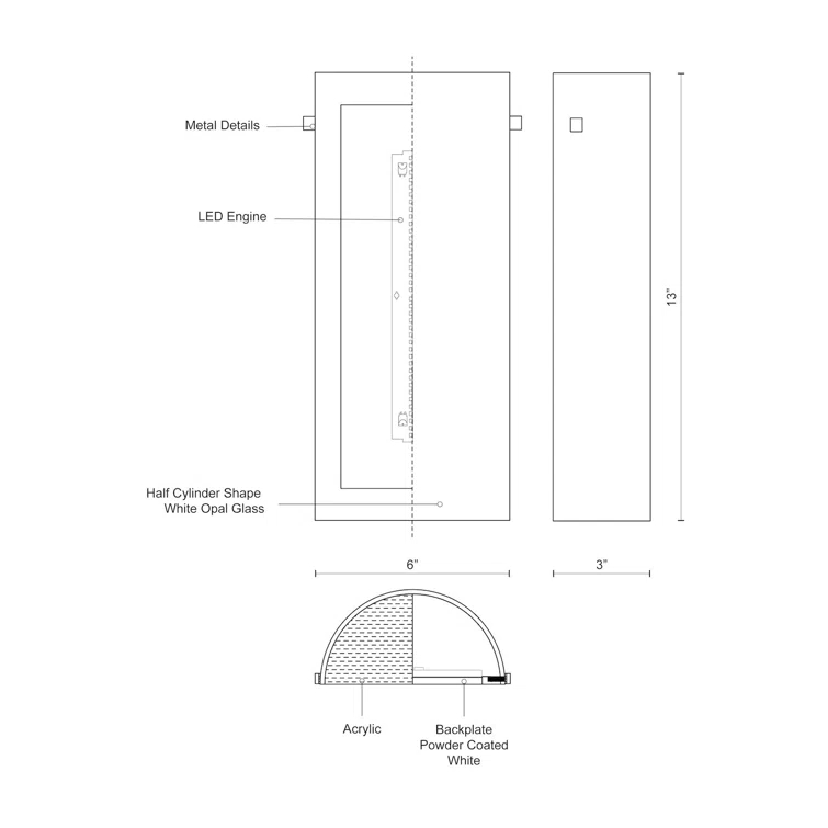 Hudson LED Flush Mounted Sconce