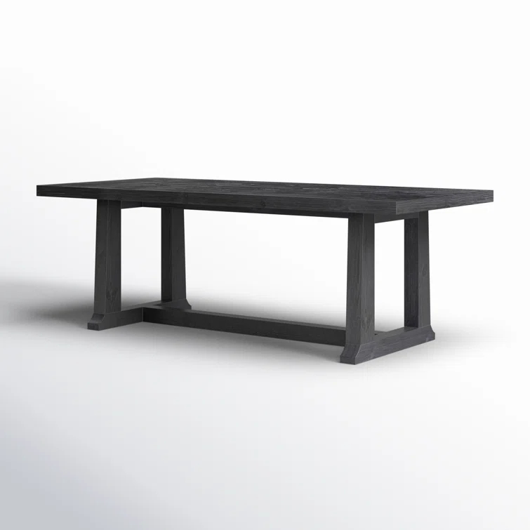 Otto Black Pine Extendable Rectangular Dining Table