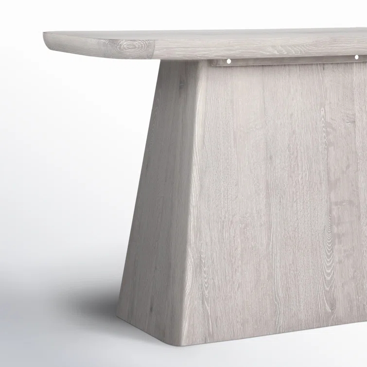 White Wash Oak Wood Console Table with Storage