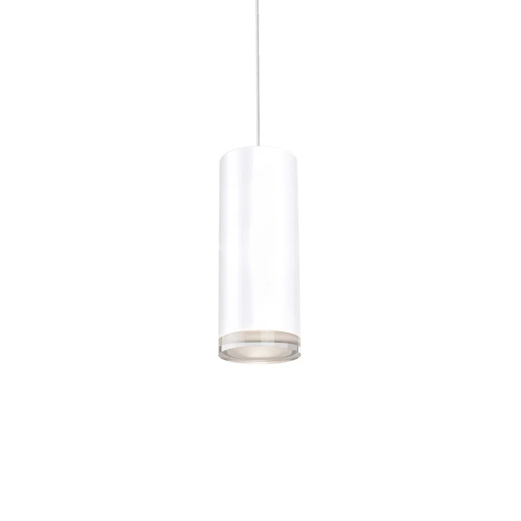 White Crystal LED Cylinder Pendant Light