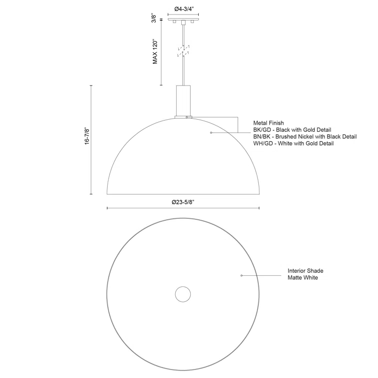 Kuzco Lighting Archibald 1 - Light Single Pendant