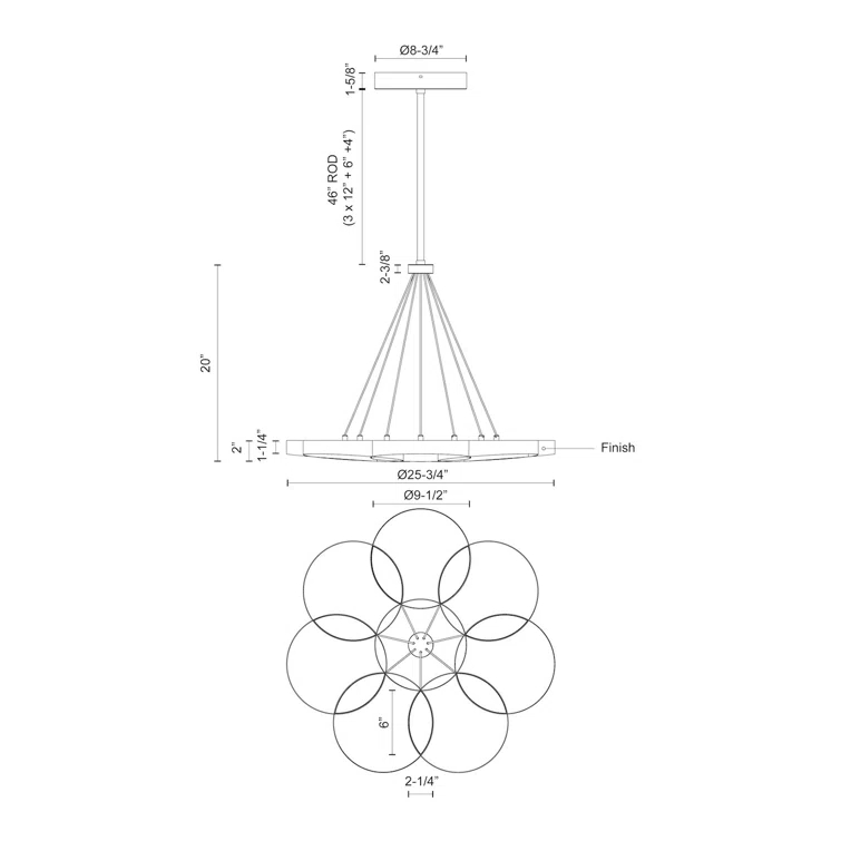 1 - Light LED Unique/Statement Pendant