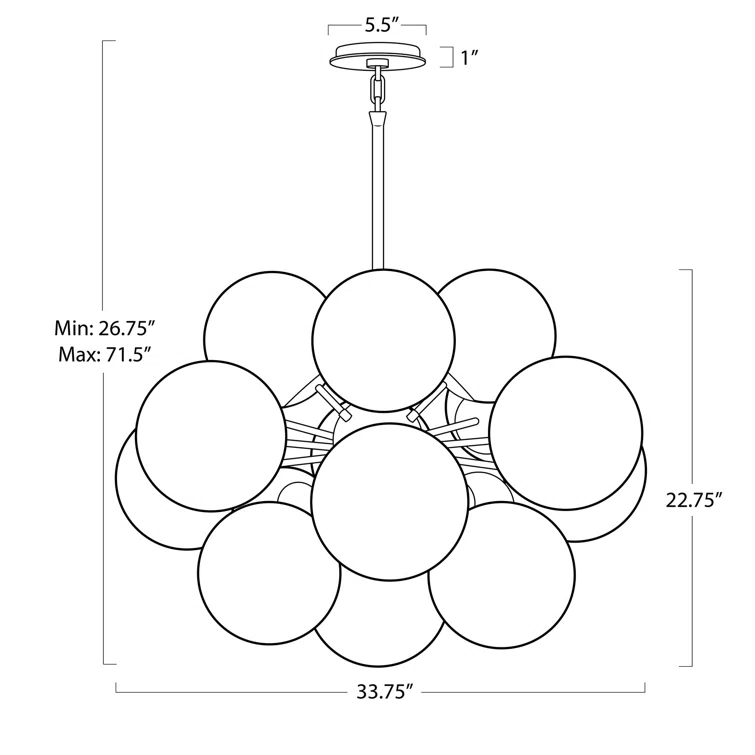 Natural Brass Sputnik Chandelier with Smoke Glass Globes