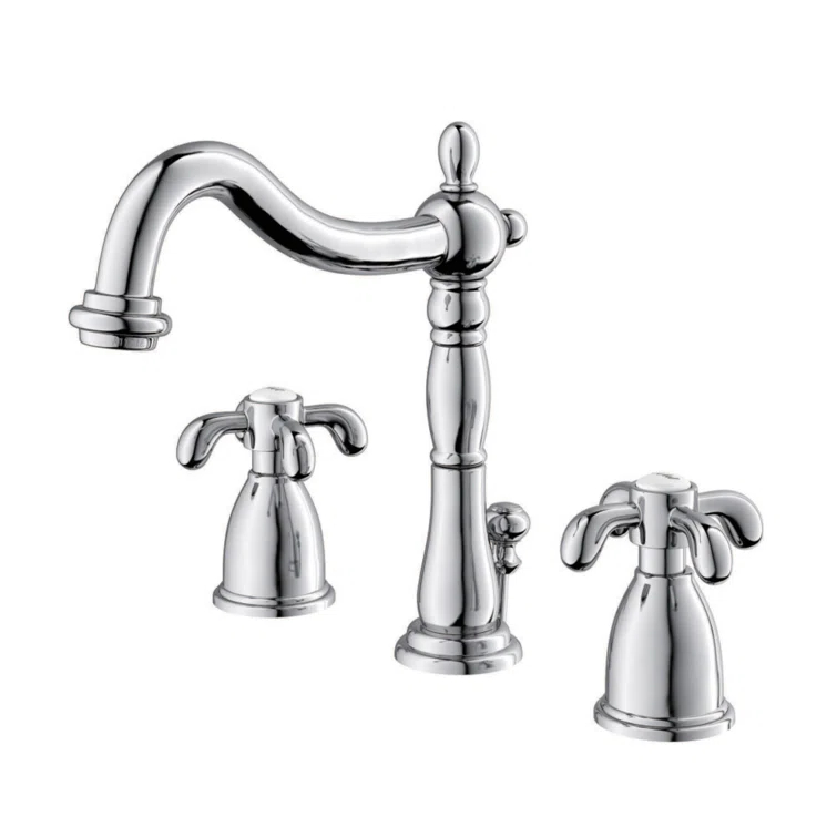 Kingston Brass KB1971TX Kingston Brass French Country Two-Handle 3-Hole Deck Mount Widespread Bathroom Faucet with Pop-Up Drain