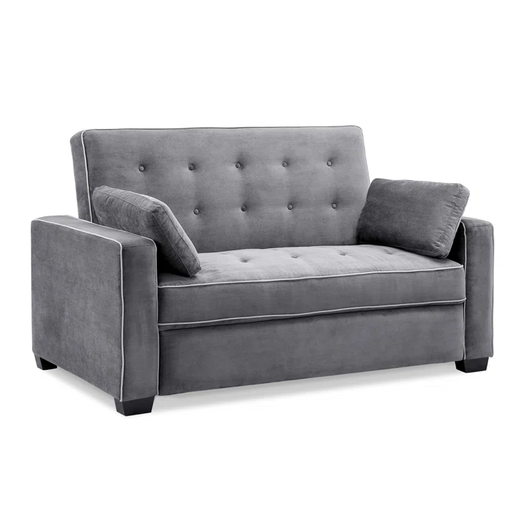 Serta Monroe 72.6" Queen Square Arm Tufted Back Convertible Sleeper Sofa with Cushions