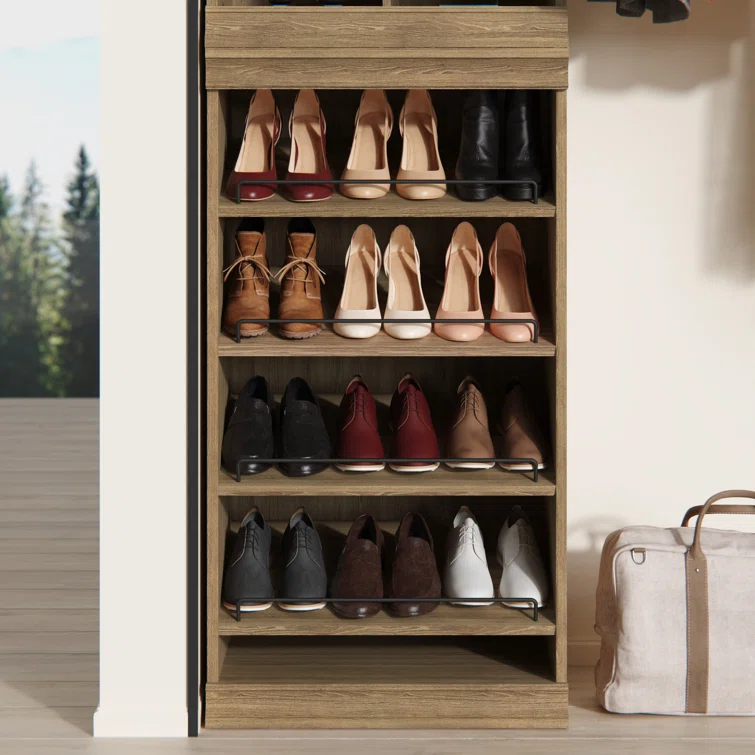 Modular Storage 21.38" W Shoe Shelf Unit with 4 Shelves
