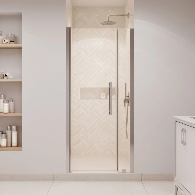 OVE Decors Pasadena 33 3/4 To 35 3/4 In. W X 72 In. H Alcove Frameless Pivot Shower Door , 2025