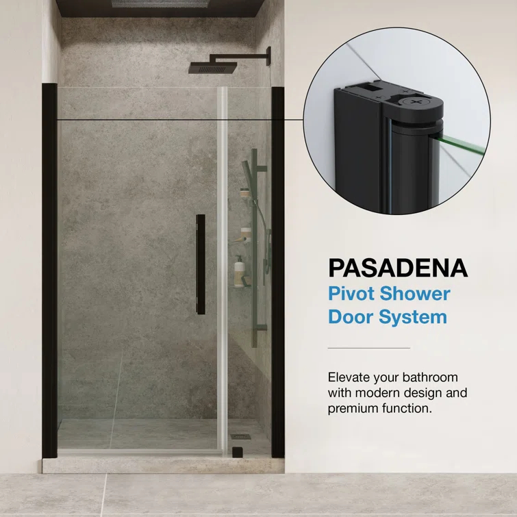 OVE Decors Pasadena 28 To 29 3/8 In. W X 72 In. H Alcove Frameless Pivot Shower Door , 2025