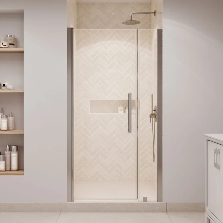 OVE Decors Pasadena 39 7/16 To 41 3/8 In. W X 72 In. H Alcove Frameless Pivot Shower Door