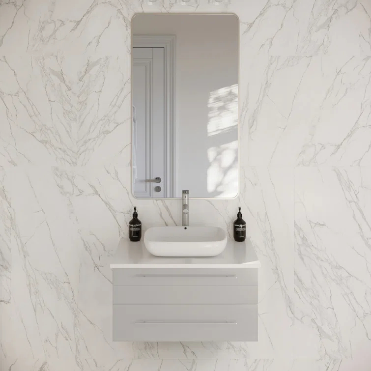 Lucera 30" Wall Mount Single Vessel Sink Bathroom Vanity Base Only (Top and Sink Not Included)