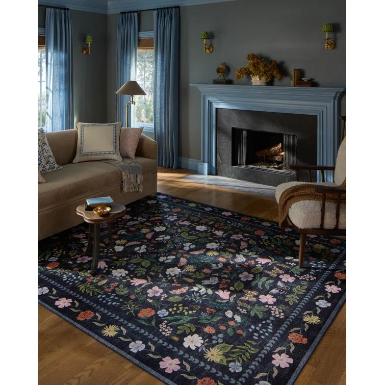Rifle Paper Co. x Loloi Canopy Black Area Rug