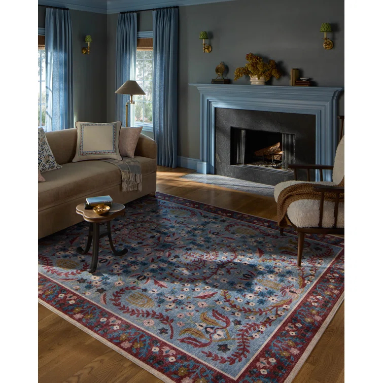 Rifle Paper Co. x Loloi Canopy Red / Blue Area Rug