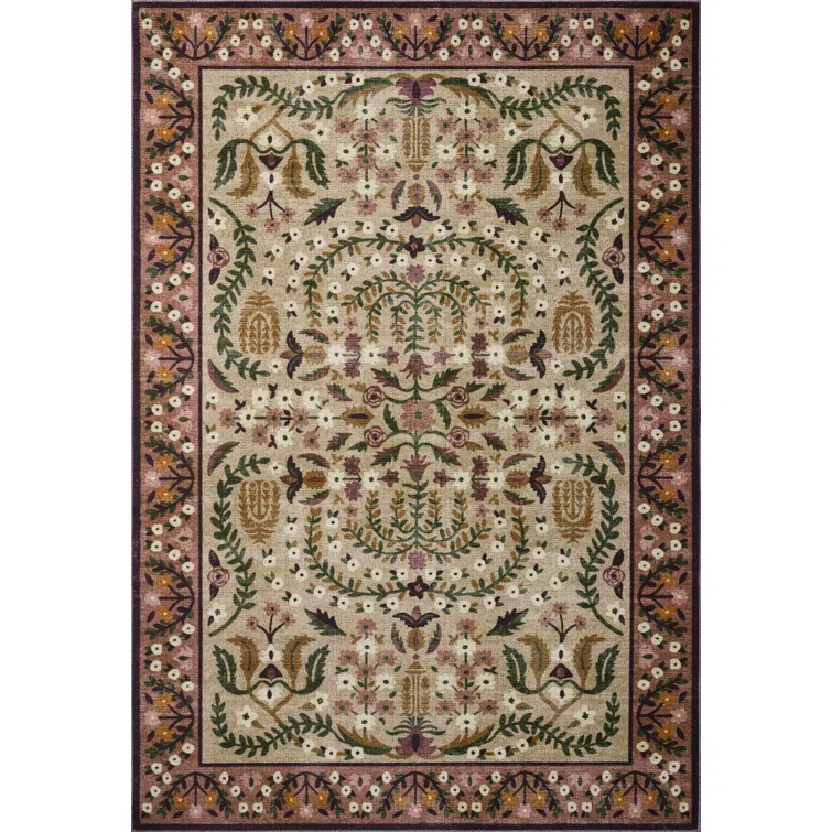 Rifle Paper Co. x Loloi Canopy Aubergine Area Rug
