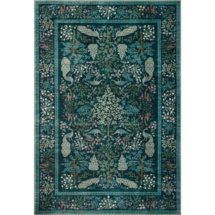 Rifle Paper Co. x Loloi Canopy Teal Area Rug