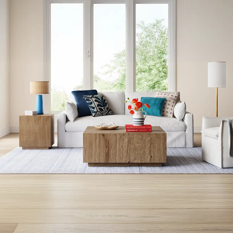 Layne 42" Light Brown Oak Square Coffee Table