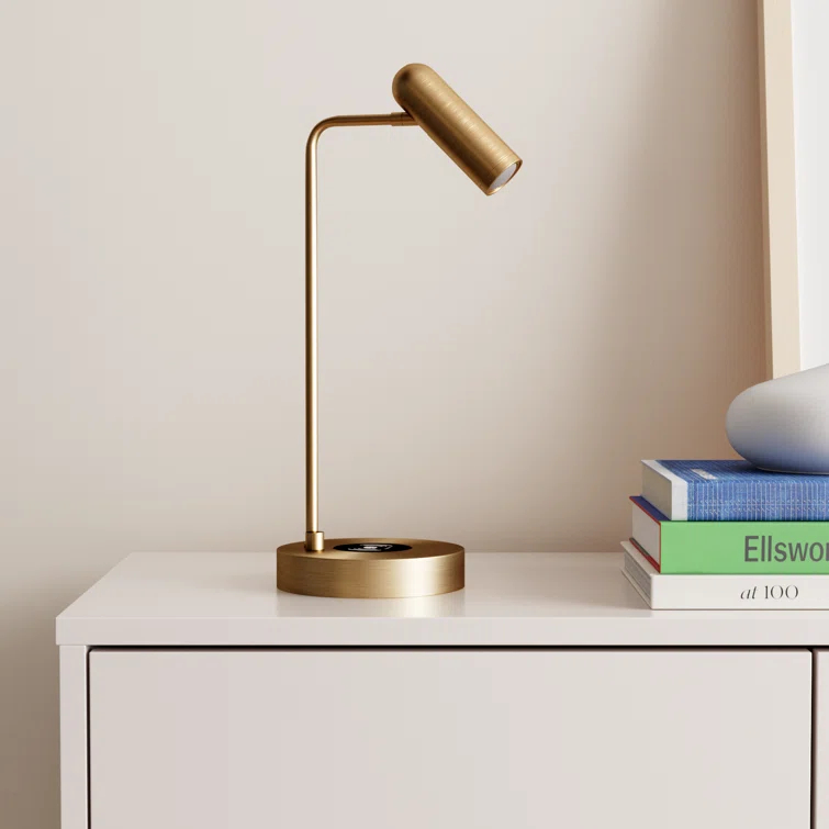 Avon 17" Desk Lamp With USB And Wireless Charging