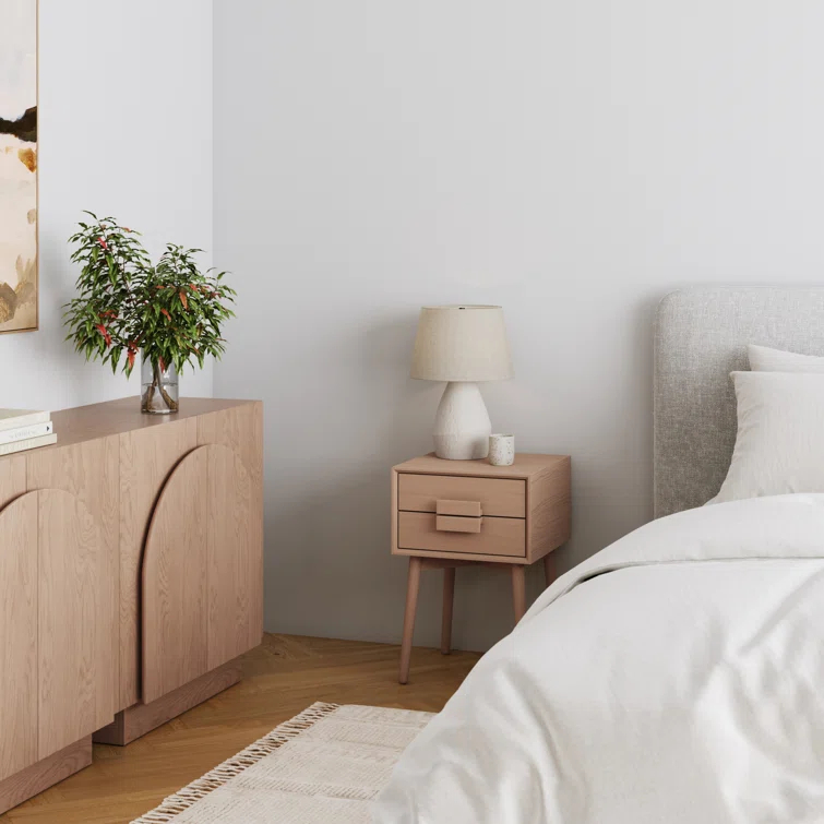 Harper 2-Drawer Wood Nightstand with Storage