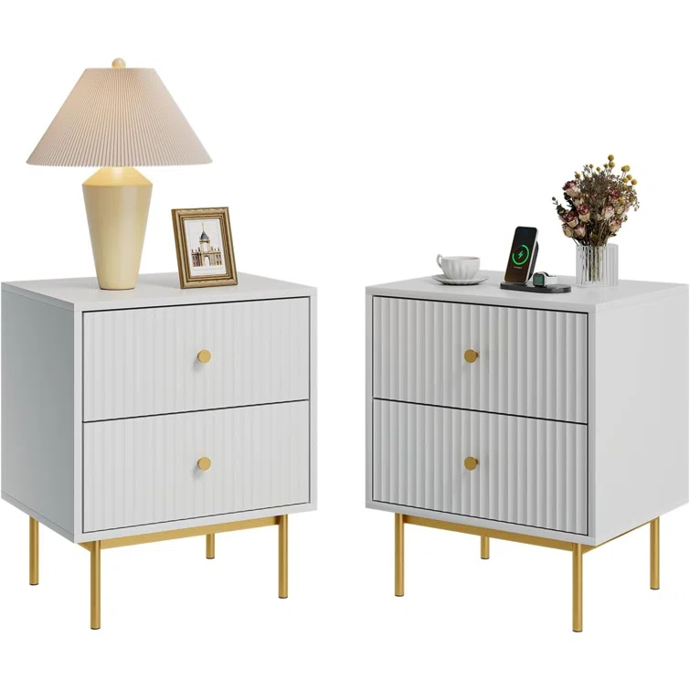 Nightstand With 2 Drawers (Set of 2)